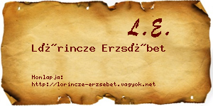 Lőrincze Erzsébet névjegykártya