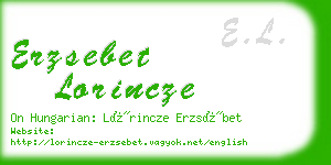 erzsebet lorincze business card